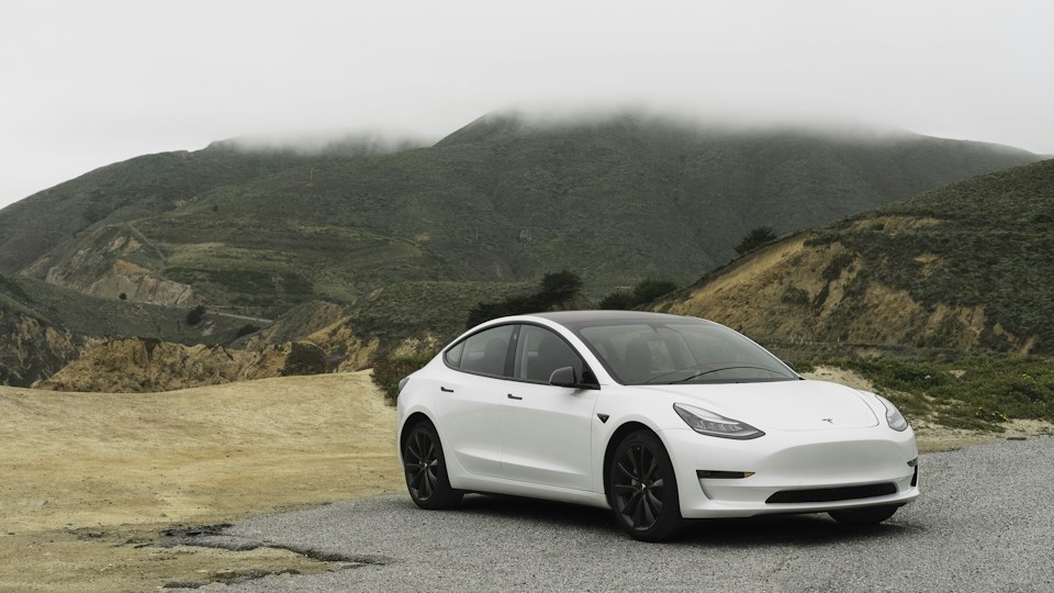 Electric car parked outdoors
