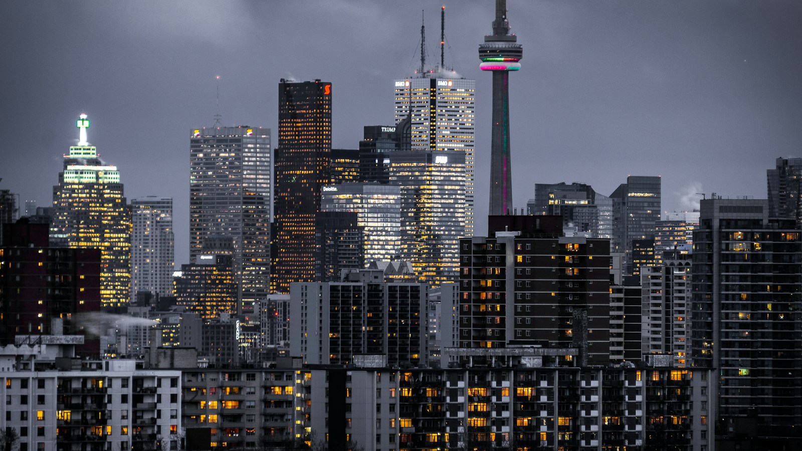 Modern office buildings in a city financial district
