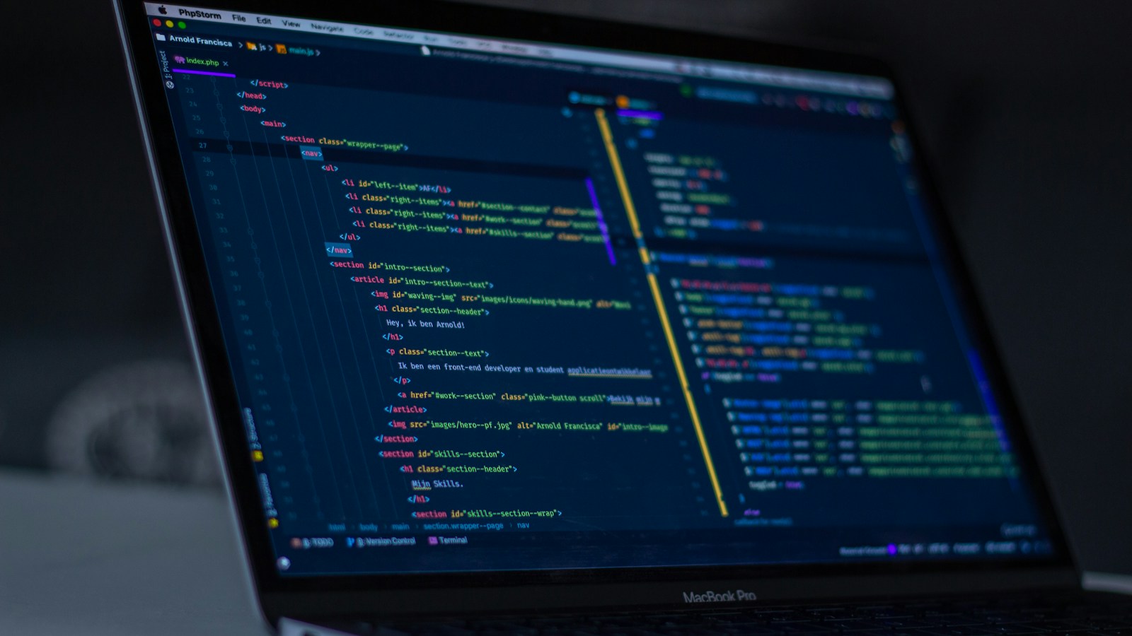 Software code displayed on a computer screen