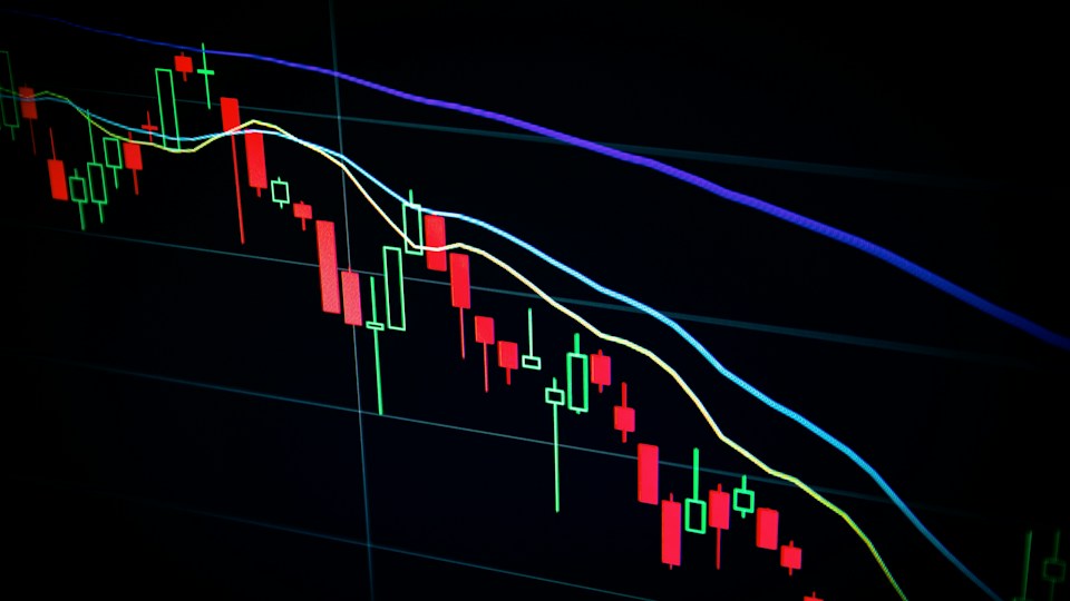 Financial trading chart on a screen